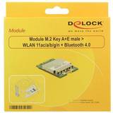 DeLock Trådløse netværkskort DeLock Modul M.2 Key A E Stecker > WLAN 11ac/a/b/g/n Bluetooth 4.0