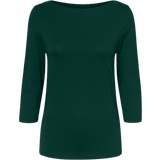 Bomuld - Bådudskæring T-shirts & Toppe Vero Moda Panda Modal Boatneckline 3/4 Sleeved Top - Green/Pine Grove