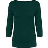 Bådudskæring - Grøn - L Overdele Vero Moda Panda Modal Boatneckline 3/4 Sleeved Top - Green/Pine Grove