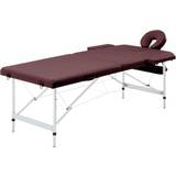 Lilla Massageprodukter vidaXL foldbart massagebord 2 zoner aluminium lilla