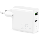 Puro Fast Wall Charger PD 1USB-A 1USB-C 25W, White