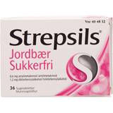 Reckitt Håndkøbsmedicin Strepsils Jordbær Sukkerfri 0,6+1,2 mg 36
