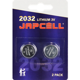 Batterier & Opladere Japcell lithium CR2032 batteri, 2 stk