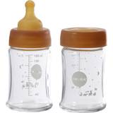Naturfarvet Sutteflasker & Service Hevea Wide Neck Baby Glass Bottles 150ml/50oz 2-pack