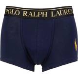Elastan/Lycra/Spandex - Guld Underbukser SockShop Polo Ralph Lauren Marineblå boksershorts med guldfarvet logo Marineblå