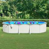 Pools vidaXL Swimming Pool with Steel Wall Oval 610x360x120 cm White
