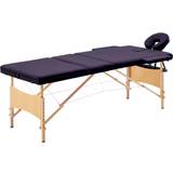 vidaXL Foldbart massagebord 3 zoner træ lilla