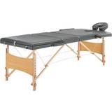 vidaXL massagebord med 3 zoner træstel 186 x 68 cm antracitgrå