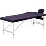Lilla Massageprodukter vidaXL foldbart massagebord 3 zoner aluminium lilla