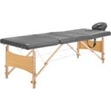 vidaXL massagebord med 4 zoner træstel 186 x 68 cm antracitgrå