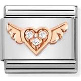 Nomination Classic Rose & CZ Winged Heart Charm
