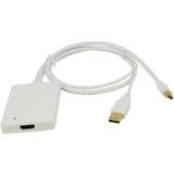 HDMI aktiv - Hvid Kabler Urban Factory Mini DisplayPort/USB A-HDMI M-F Adapter