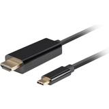 Begge stik - HDMI aktiv Kabler Lanberg USB C-HDMI 4K Video 3m