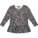 Leopard Bluser & Tunikaer Liberté Kid's Alma LS Frill T-shirt - Grey Black Leo