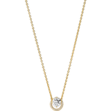 Pandora Guld Halskæder Pandora Sparkling Round Halo Pendant Collier Necklace - Gold/Transparent