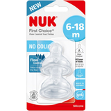 Nuk Transparent Sutteflasker & Service Nuk First Choice+ Size 2 Silicone Teat Flow Control 2-pack