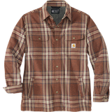 Brun - Ternede Tøj Carhartt Men's Relaxed Fit Heavyweight Flannel Sherpa-Lined Shirt