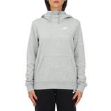 Dame - Grå - Hoodies Sweatere Nike Sportswear Club Fleece Women's Funnel Neck Hoodie - Dark Grey Heather/White