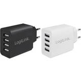 LogiLink Batterier & Opladere LogiLink PA0211, Indendørs, Vekselstrøm, 5 V, 4,8 A, Sort