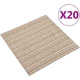 Tæppefliser vidaXL Carpet Floor Tiles 20 pcs 5 mÂ² 50x50 cm Striped Beige