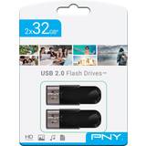 PNY Hukommelseskort & USB Stik PNY Attache 4 USB 2.0 USB-stik 32 GB 2-pak På lager i butik