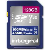 Integral U3 Hukommelseskort Integral High Speed SDXC Class 10 UHS-I U3 V30 100/45MB/s 128GB