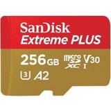 Class 10 - microSDXC Hukommelseskort SanDisk Extreme Plus microSDXC Class 10 UHS-I U3 V30 A2 200/140MB/s 256GB +SD adapter
