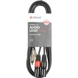 Chord Sort Kabler Chord 190.058uk Audio Cable 1.5 M 2 X Rca Xlr 3-pin Black 1.5m Twin Phono