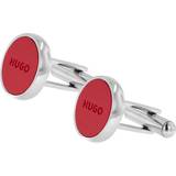 Hugo Boss Manchetknapper HUGO BOSS Round cufflinks with enamel core and engraved logo