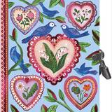 Kreativitetsbøger Eeboo dagbog m. lås Hearts & Birds
