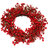 Julepynt Nordic Winter Artificial Wreath with Red Berries Julepynt