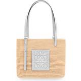 Loewe Bomuld Håndtasker Loewe x Paula's Ibiza Square Basket Small Tote Bag NATURAL WHITE