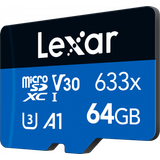 Lexar 633x LEXAR 64GB High-Performance 633x microSDHC UHS-I, up to 100MB/s read 20MB/s write