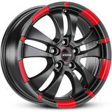 Rød Bilfælge Ronal R59 JET BLACK MATT RED RIM 6x15