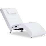 Massage- & Afslapningsprodukter vidaXL Massagechaiselong med pude kunstlæder hvid