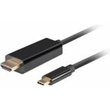 Guld - Sort - USB-kabel Kabler Lanberg HDMI-USB C 0.5m