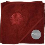 Rød Babyhåndklæder Badeslag Mørkerød med blomst 75x75 cm Nørgaard Madsen