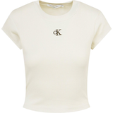 Calvin Klein Beige Overdele Calvin Klein Slim Rib Cropped T-shirt