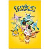 Pokémons - Polyester Indretningsdetaljer Grupo Erik Poster Pokemon Evoluciones Eevee Multicolor