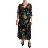 Multifarvet - Silke Kjoler Dolce & Gabbana Sea Fish Sicily A-Line Shift Dress