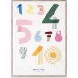 Papir Malerier & Plakater Børneværelse Paper Collective Spaghetti Numbers Plakat 50x70 50x70cm
