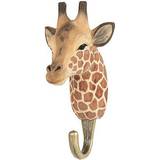 Animals - Brun Opbevaring Wildlife Garden Hand Carved Hook Giraffe