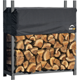Støbejern Brændeovne & Pejse ShelterLogic Ultimate Firewood Rack with Cover 4' Black