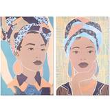 Blå - Eg Vægdekorationer Dkd Home Decor Kolonistil Afrikansk kvinde Billede