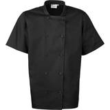 Premier Unisex Short Sleeved Chefs Jacket Workwear (Pack of 2) (Black)