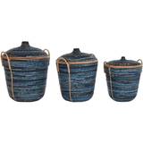 Håndlavet Brugskunst Dkd Home Decor set Black Blue Basket