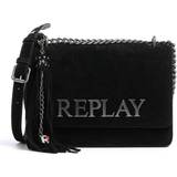 Replay Sort Håndtasker Replay Large Phoenix Premium Black Suede Cross-Body Bag Accessories: O