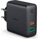 Aukey Mobilopladere - Sort Batterier & Opladere Aukey PA-D3 mobile device charger Black 1xUSB C 1xUSB A Power Delivery 3.0 60W 5.4A Dynamic Detect