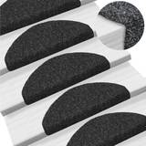 Trappemåtter Be Basic 5x Self-adhesive Stair Mats Black Needle Punch Stairs Rug Black