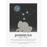 Multifarvet - Stjerner Indretningsdetaljer Kids by Friis Stjernetegnsplakat Jomfruen 30x40cm